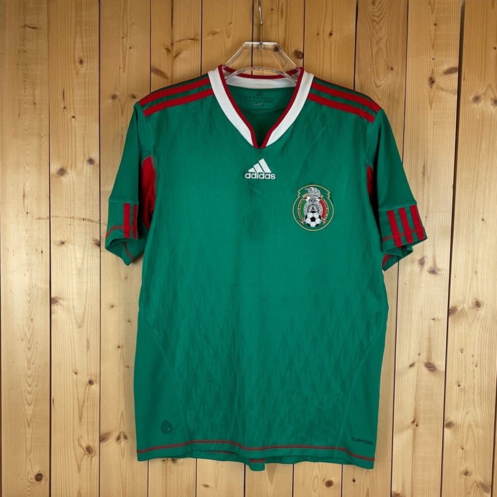 Adidas Mexico 2010 World Cup Home Jersey, Green/Red/White - *Est* Size S